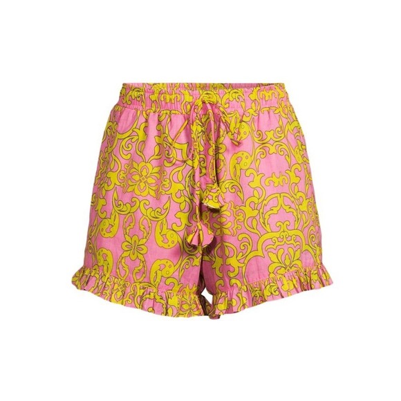 Misa Inca Drawstring Cotton Shorts in Flora Splendido Size XS
